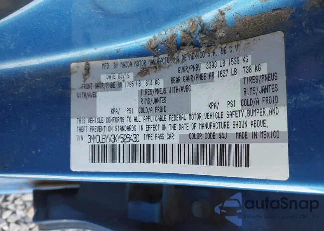 3MYDLBYV3KY526430: 40939323