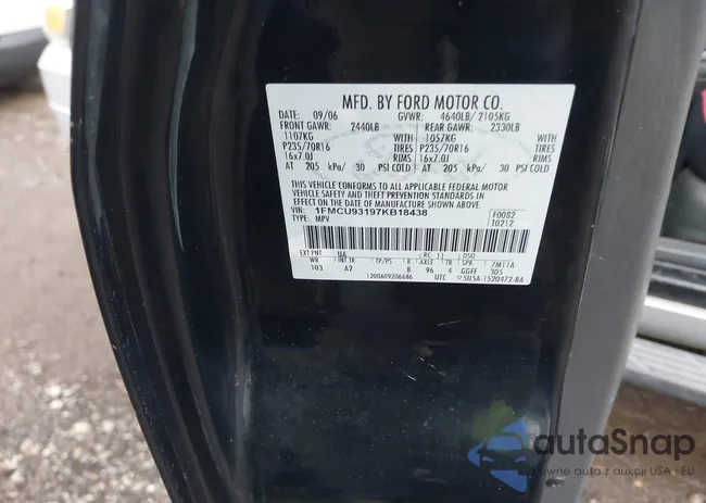 1FMCU93197KB18438: 40942919