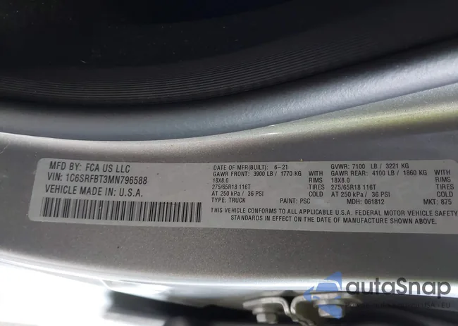 1C6SRFBT3MN796588: 40943130