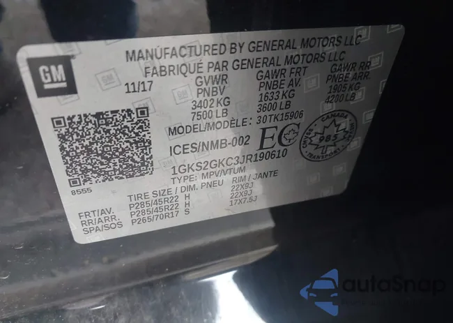 1GKS2GKC3JR190610: 40942470