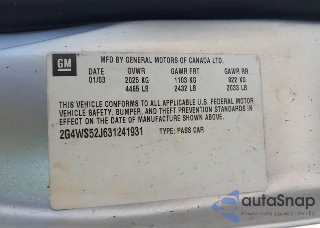 2G4WS52J631241931: 40944708