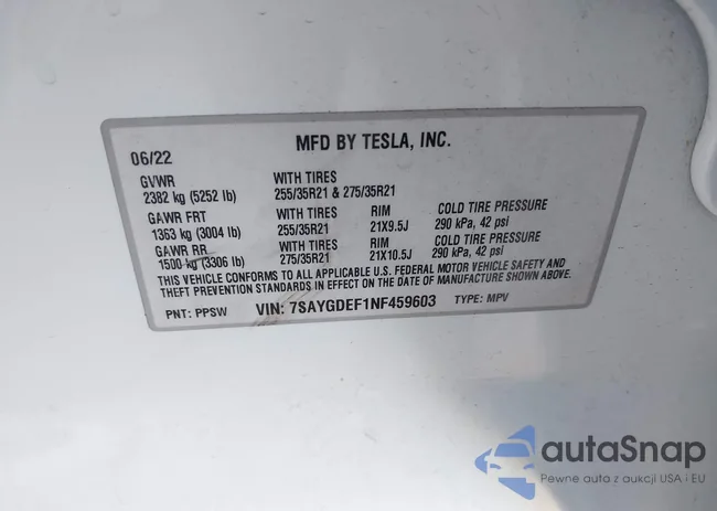 7SAYGDEF1NF459603: 40945308