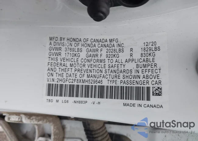 2HGFC2F8XMH529646: 40945452