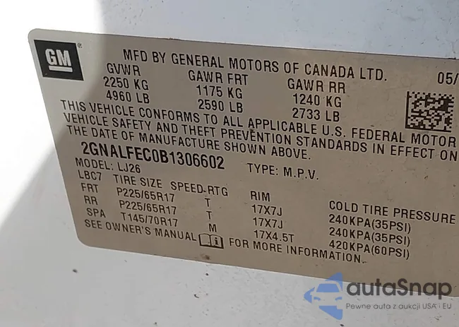 2GNALFEC0B1306602: 40947674