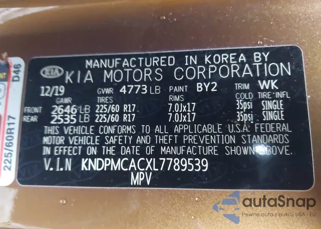 KNDPMCACXL7789539: 40948507