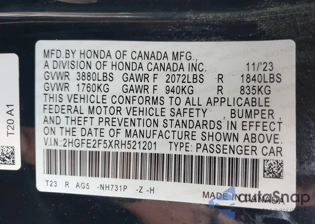 2HGFE2F5XRH521201: 40949281