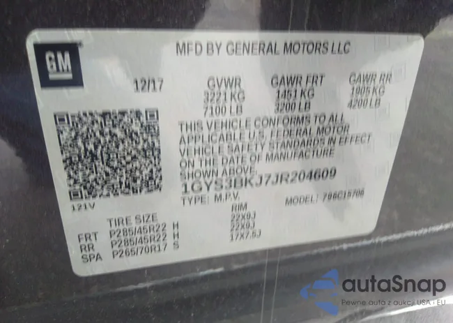 1GYS3BKJ7JR204609: 40951011