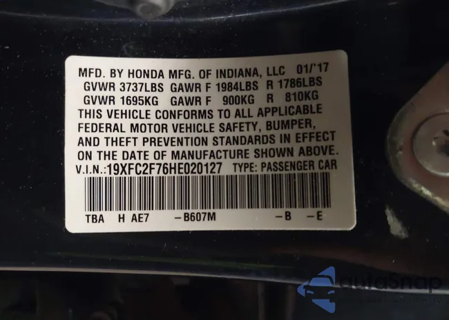 19XFC2F76HE020127: 40951608