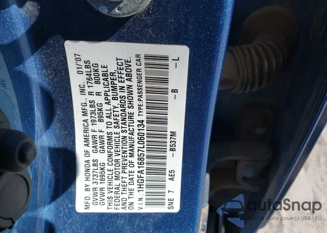 1HGFA16857L060134: 40952531