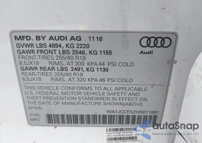 WA1JCCFS2HR011881: 40954145