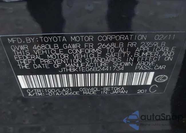 JTHBK1EG6B2441734: 40956221