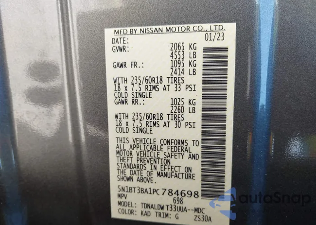 5N1BT3BA1PC784698: 40957318