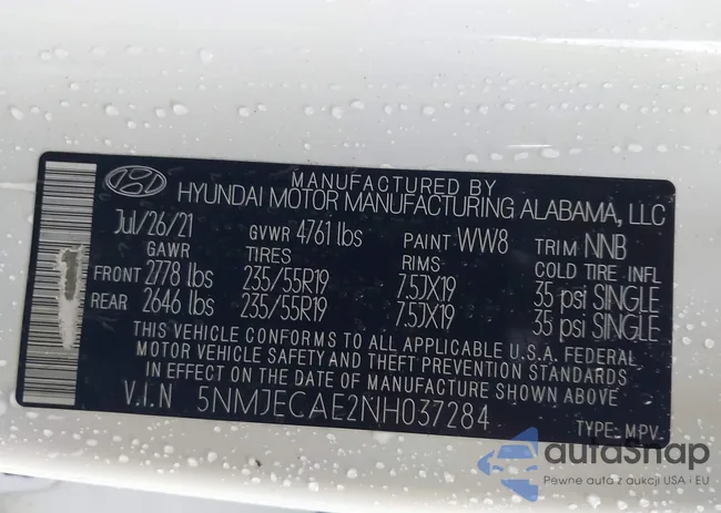 5NMJECAE2NH037284: 40958818