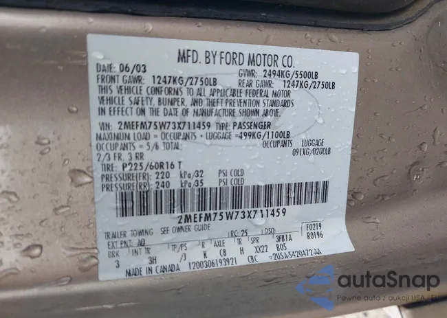 2MEFM75W73X711459: 40961959