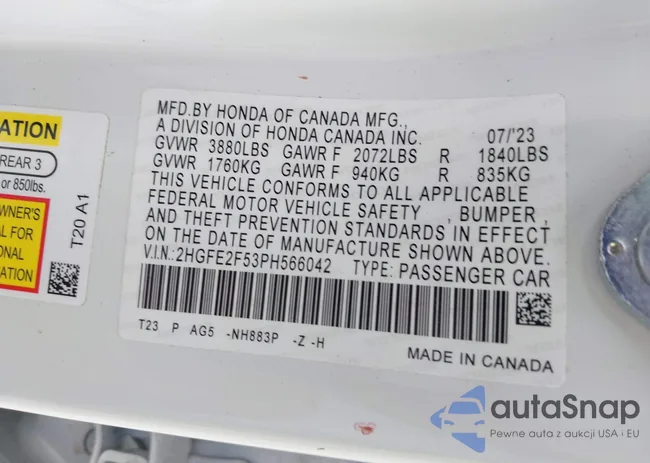 2HGFE2F53PH566042: 40961212