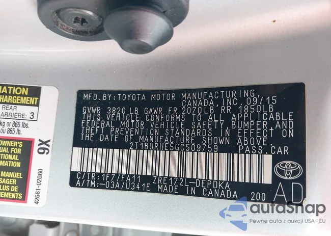 2T1BURHE5GC509759: 40962987