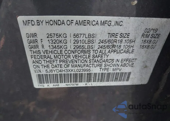 5J8YD4H3XKL023995: 40963009