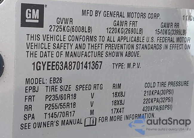 1GYEE63A870141367: 40962223