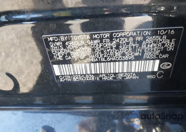 JTHBA1BL6HA003895: 40963671