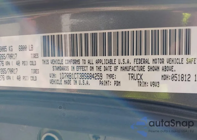 1D7RB1CT3BS684259: 40968005