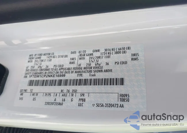 1FTEW1CP2NKE16999: 40969616