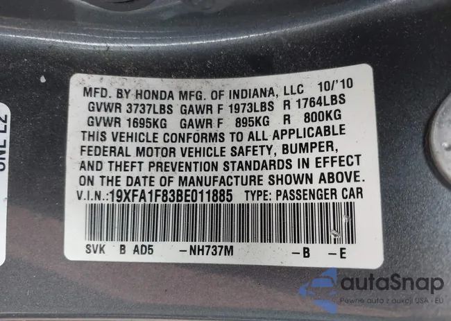19XFA1F83BE011885: 40971453