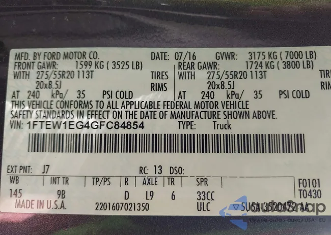 1FTEW1EG4GFC84854: 40974438