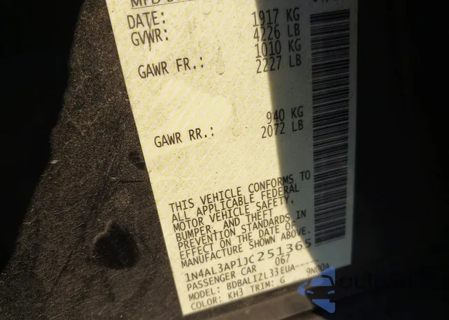 1N4AL3AP1JC251365: 40974500