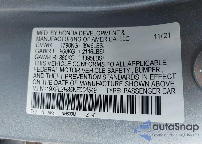 19XFL2H85NE004549: 40975488