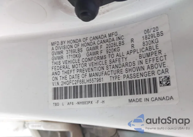 2HGFC2F68LH557961: 40977177