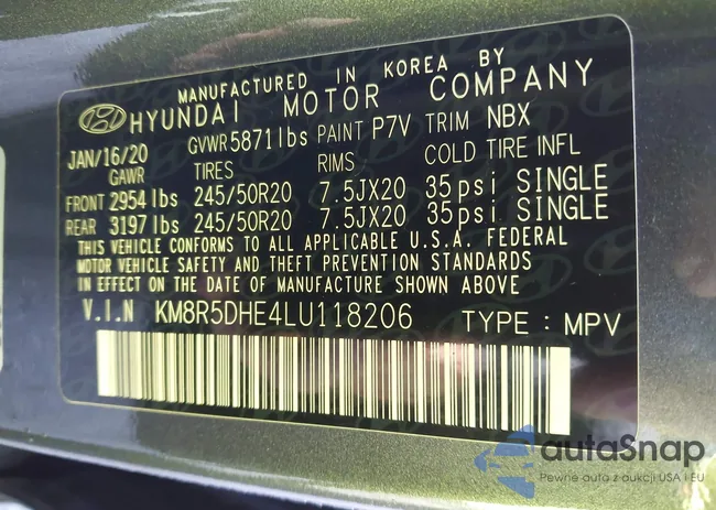 KM8R5DHE4LU118206: 40976256