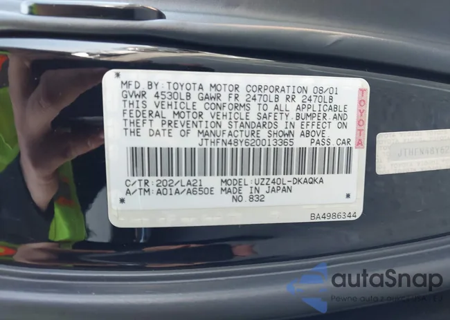 JTHFN48Y620013365: 40978149