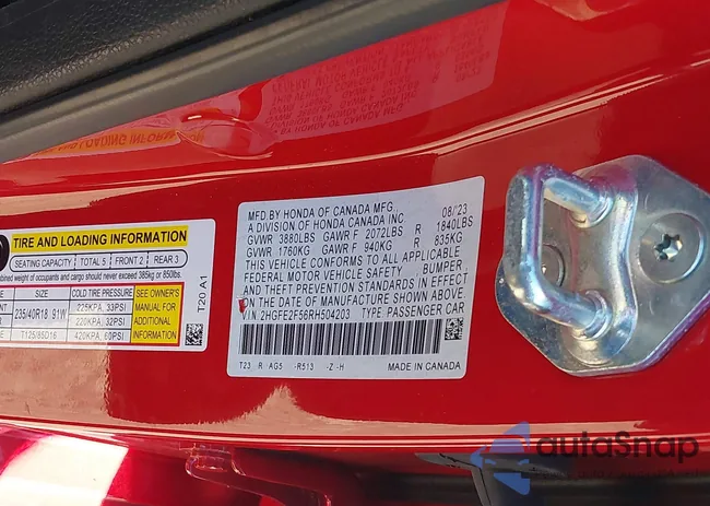 2HGFE2F56RH504203: 40980308