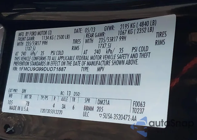 1FMCU9G99DUD71887: 40985908