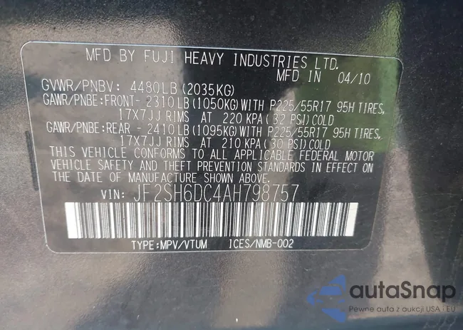 JF2SH6DC4AH798757: 40986123