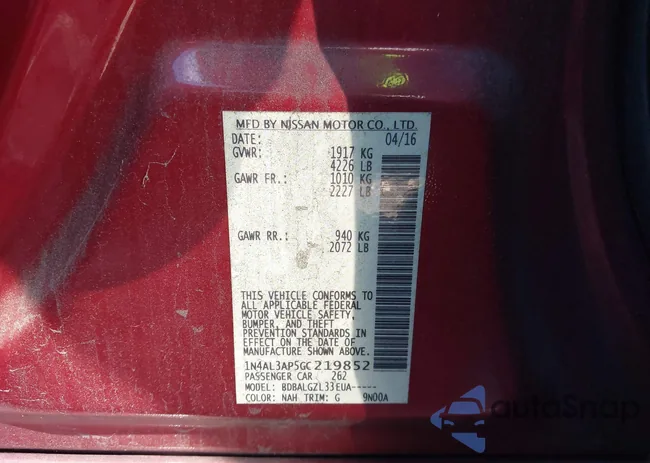 1N4AL3AP5GC219852: 40988617