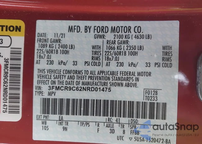 3FMCR9C62NRD01475: 40992329