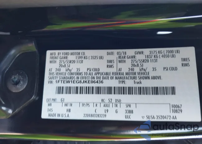 1FTEW1EG8JKE06436: 40997015