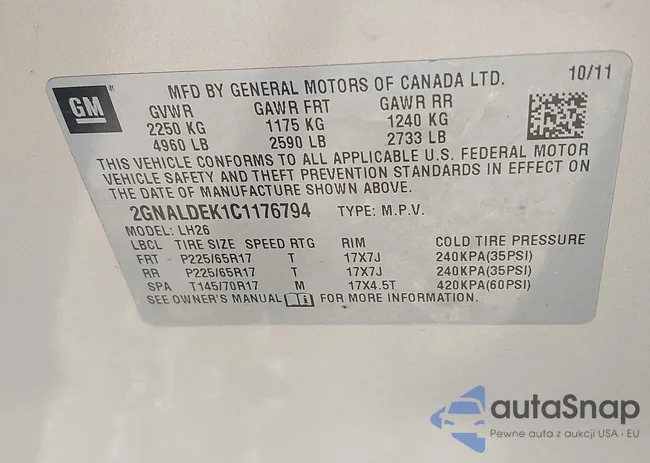 2GNALDEK1C1176794: 40996337