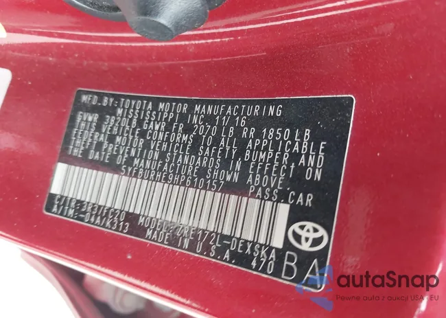 5YFBURHE9HP610157: 40999523