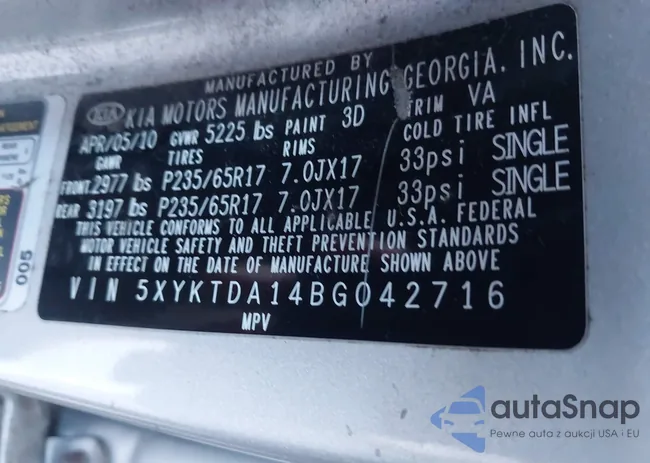 5XYKTDA14BG042716: 41001764