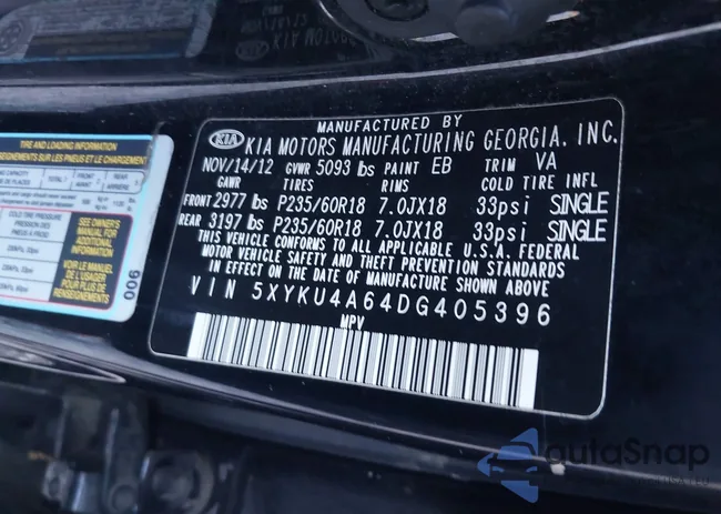 5XYKU4A64DG405396: 41001803