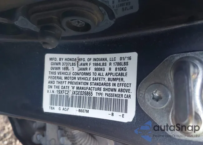 19XFC2F5XGE026865: 41002147