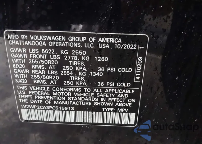 1V2WP2CA3PC515913: 41003563