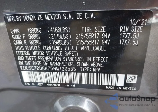 3CZRU6H75NM720585: 41007907