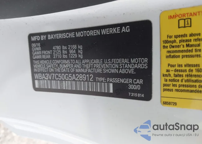 WBA3V7C50G5A28912: 41008023