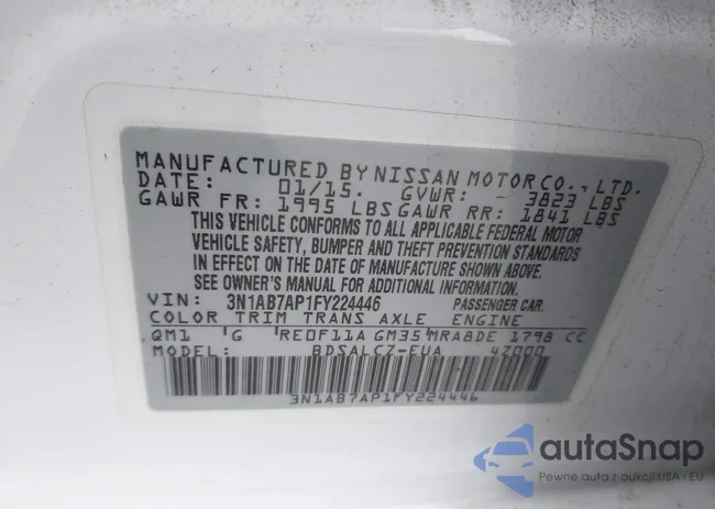 3N1AB7AP1FY224446: 41007106