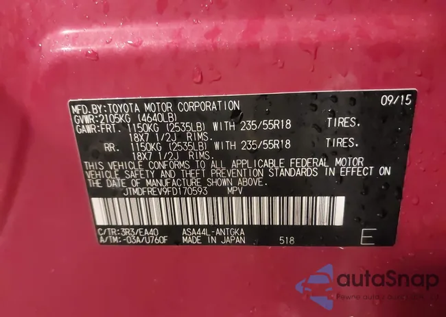 JTMDFREV9FD170593: 41009760