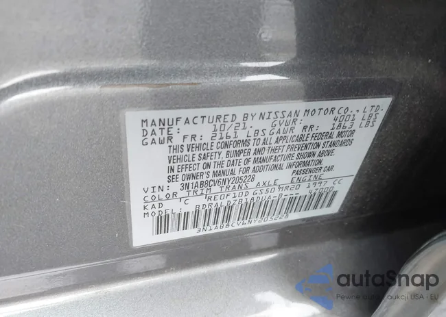 3N1AB8CV6NY205228: 41011624