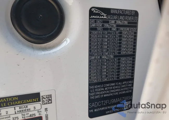 SADCT2FU9MA679894: 41012570